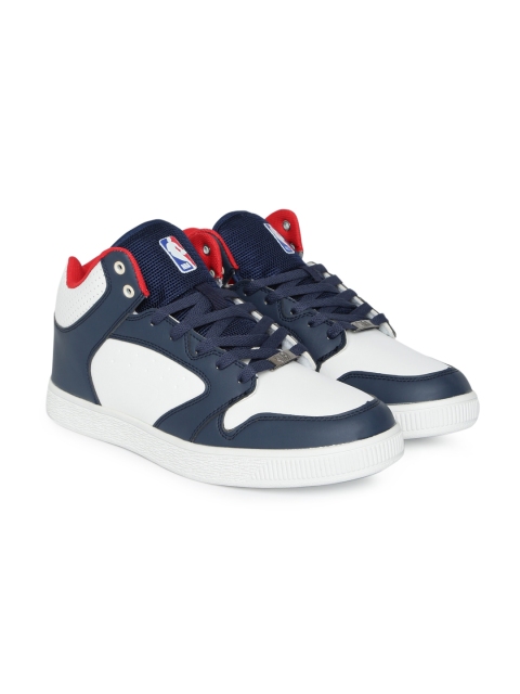 

NBA Men Navy Blue & White Colourblocked Sneakers