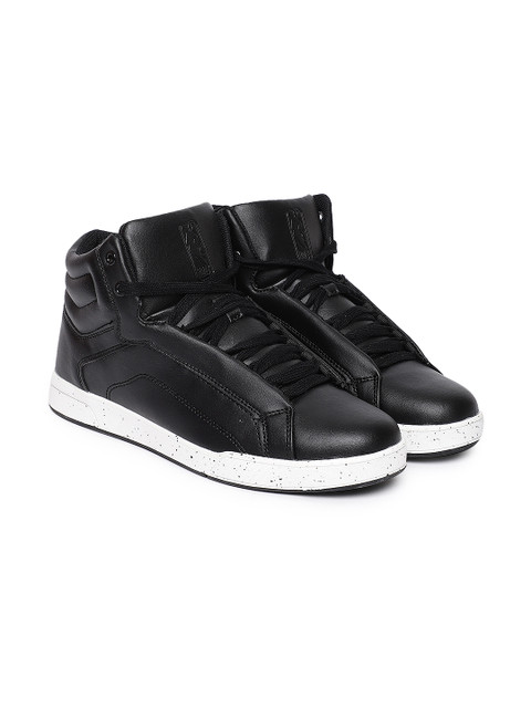 

NBA Men Black Solid Mid-Top Sneakers