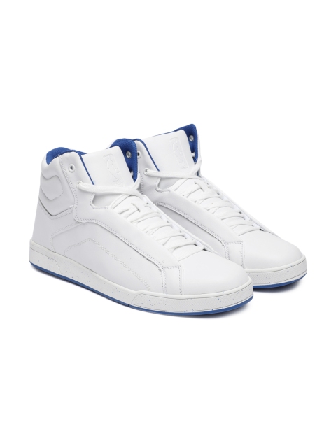 

NBA Men White Solid Mid-Top Sneakers