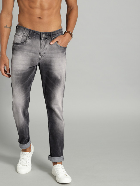 

Roadster Men Charcoal Grey Slim Tapered Fit Mid-Rise Clean Look Stretchable Jeans