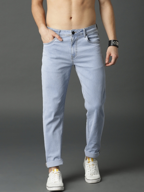 

Roadster Men Textured Blue Regular Fit Mid-Rise Clean Look Stretchable Jeans