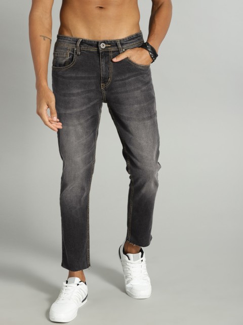 

Roadster Men Black Skinny Cropped Fit Mid-Rise Clean Look Stretchable Jeans