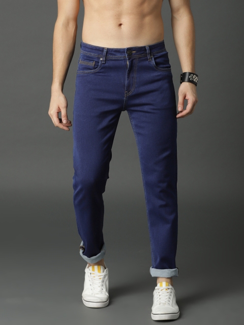 

Roadster Men Textured Blue Regular Fit Mid-Rise Clean Look Stretchable Jeans