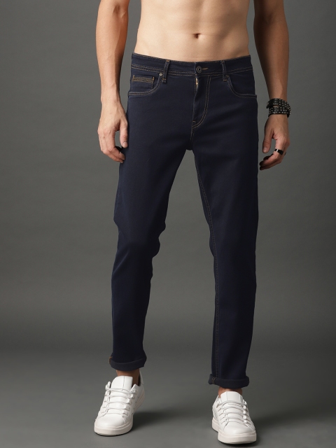 

Roadster Men Textured Blue Regular Fit Mid-Rise Clean Look Stretchable Jeans