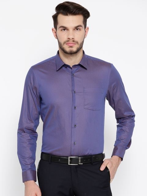 

Blackberrys Men Purple & Brown Slim Fit Self Design Smart Casual Shirt
