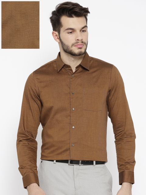 

Blackberrys Men Mustard Brown Slim Fit Solid Formal Shirt