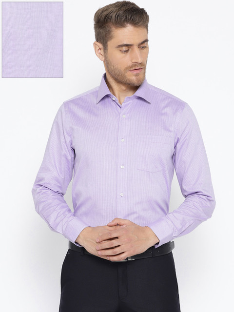 

Blackberrys Men Lavender Slim Fit Textured Formal Shirt