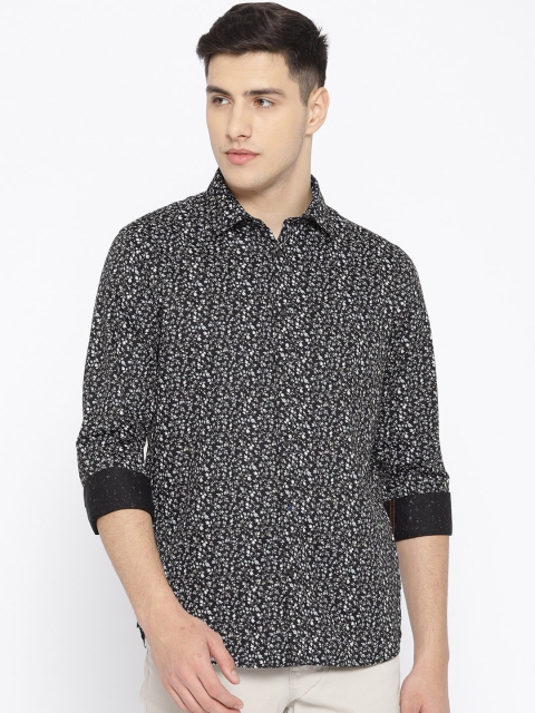 

Blackberrys Men Navy Blue & Grey Slim Fit Printed Casual Shirt