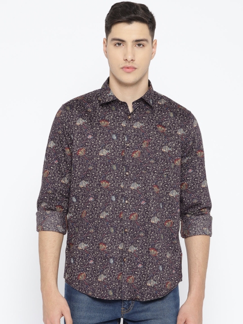

Blackberrys Men Purple Slim Fit Floral Print Casual Shirt