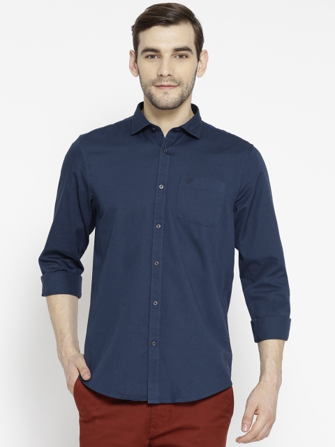 

Blackberrys Men Navy Blue Slim Fit Solid Casual Shirt