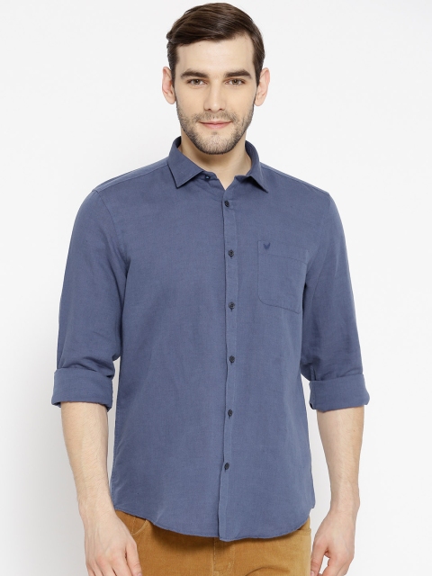 

Blackberrys Men Navy Blue Slim Fit Solid Casual Shirt