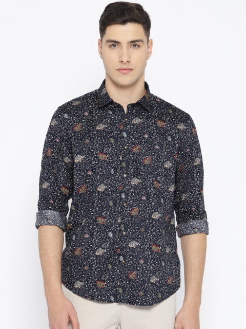 

Blackberrys Men Navy Blue Slim Fit Printed Casual Shirt