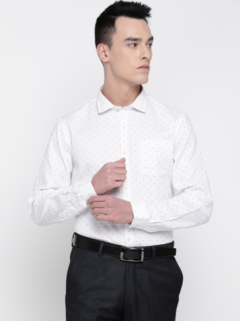 

Blackberrys Men White & Red Slim Fit Printed Formal Shirt