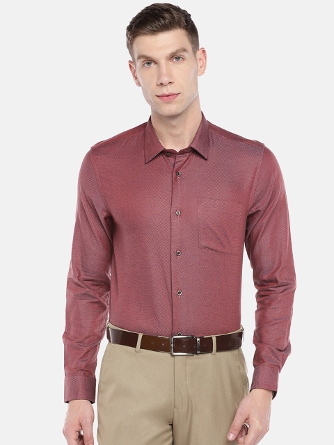 

Blackberrys Men Maroon Slim Fit Self Design Formal Shirt
