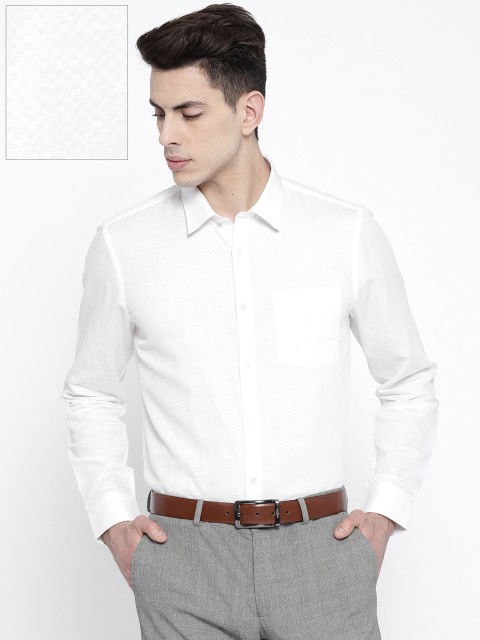 

Blackberrys Men White Slim Fit Self Design Formal Shirt