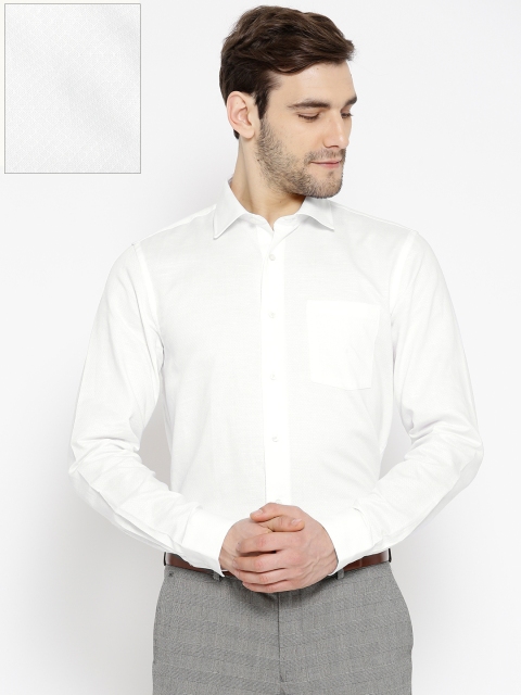 

Blackberrys Men White Slim Fit Textured Formal Shirt