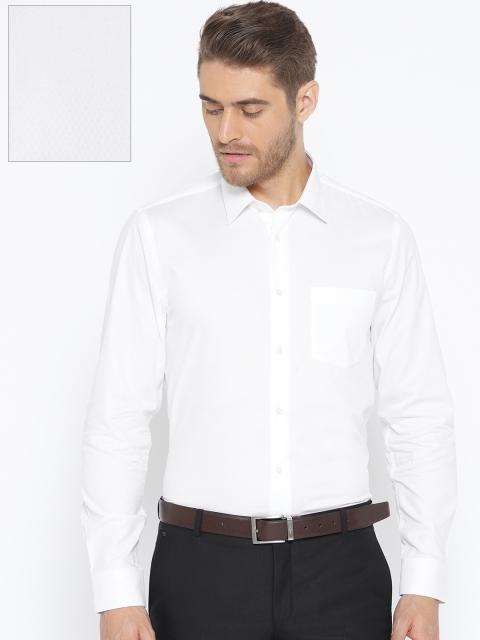 

Blackberrys Men White Slim Fit Self Design Formal Shirt