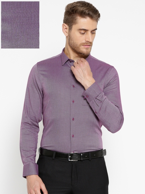 

Blackberrys Men Purple Slim Fit Self Design Formal Shirt