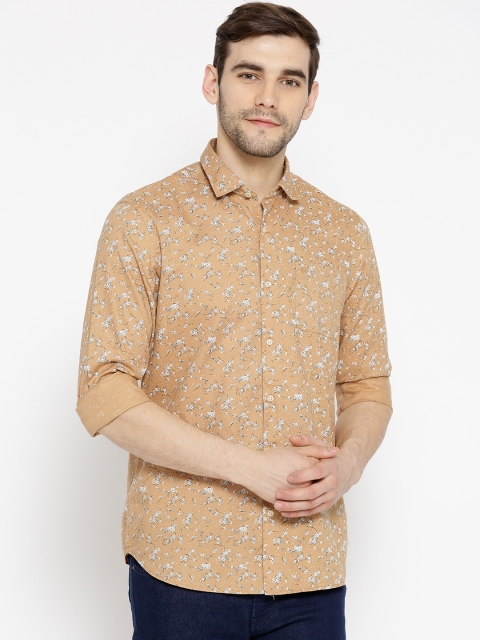

Blackberrys Men Beige & White Slim Fit Printed Casual Shirt