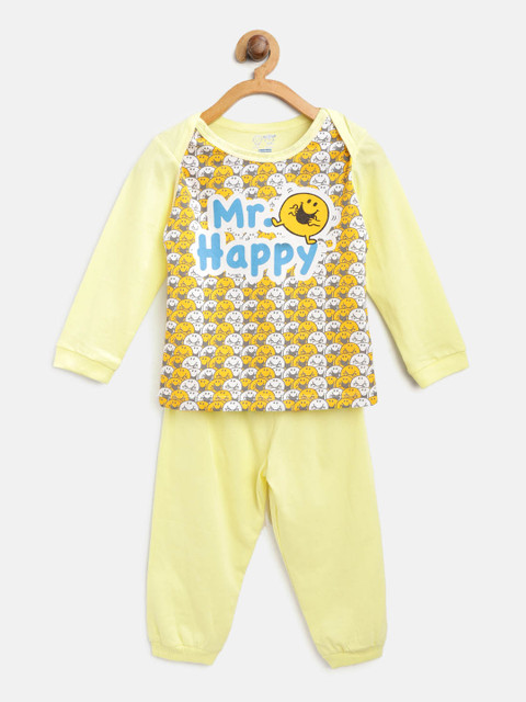 

Moms Love Boys Yellow & Blue Printed T-shirt with Pyjamas