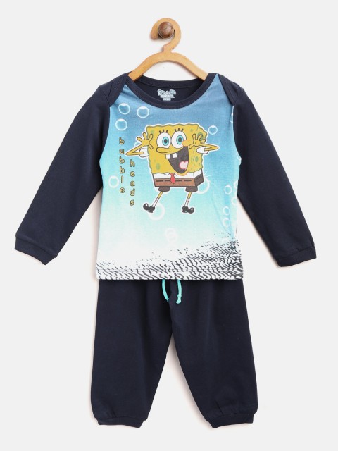 

Moms Love Boys Navy Blue Printed T-shirt with Pyjamas