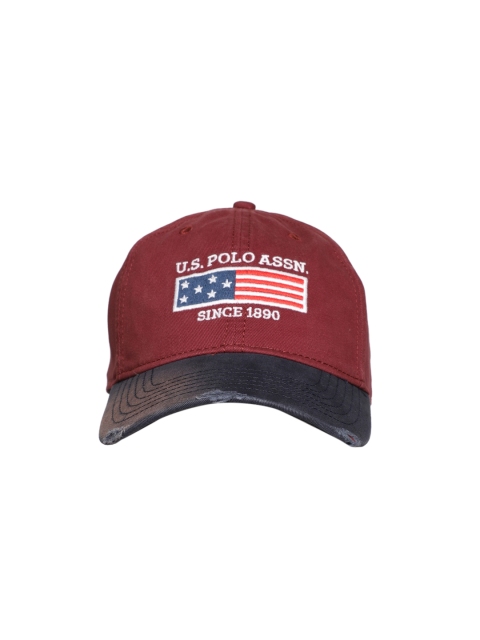 

U.S. Polo Assn. Men Maroon & Navy Blue Embroidered Baseball Cap