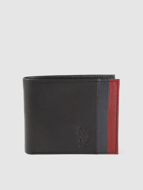 

U.S. Polo Assn. Men Black Solid Two Fold Wallet