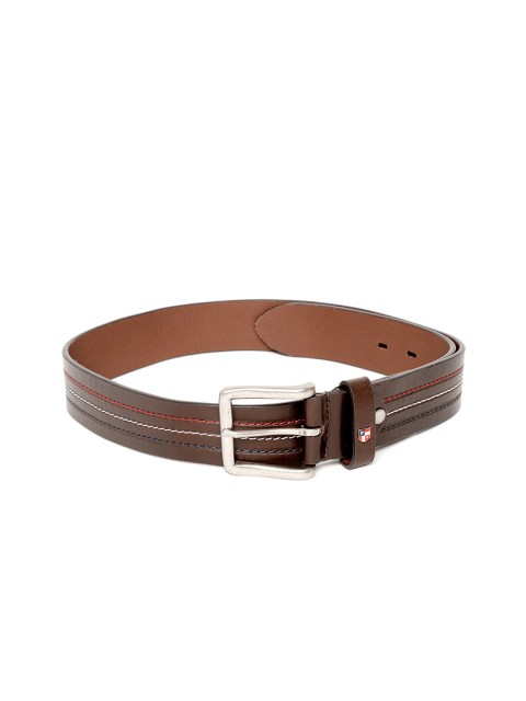 

U.S. Polo Assn. Men Brown Striped Leather Belt