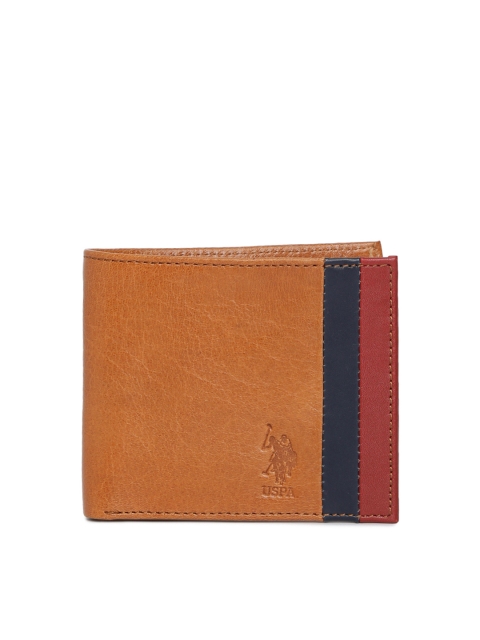 

U.S. Polo Assn. Men Tan Brown Solid Two Fold Wallet