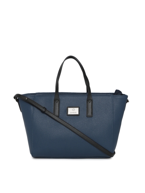 

Caprese Navy Blue Solid Handheld Bag