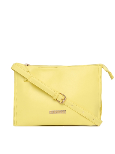 

Caprese Yellow Solid Sling Bag