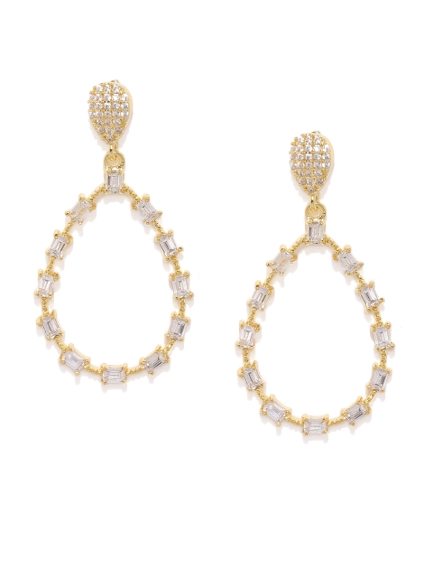

Amavi Gold-Toned Teardrop Shaped Drop Earrings