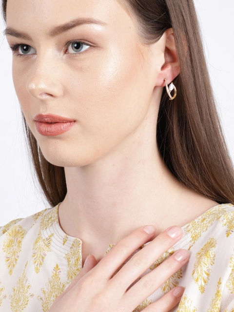

Amavi Gold-Toned & White Contemporary Studs