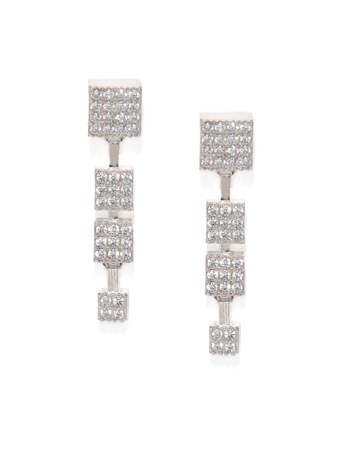 

Amavi Silver-Toned Geometric Drop Earrings