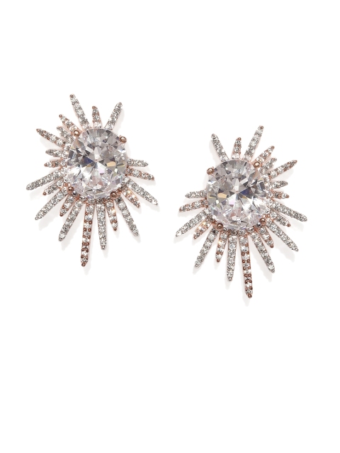 

Amavi Rose Gold-Toned & White Circular Studs