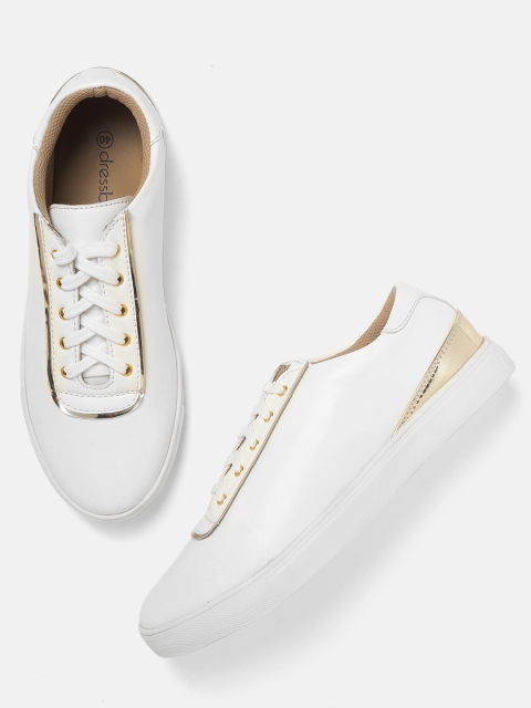 

DressBerry Women White Solid Sneakers