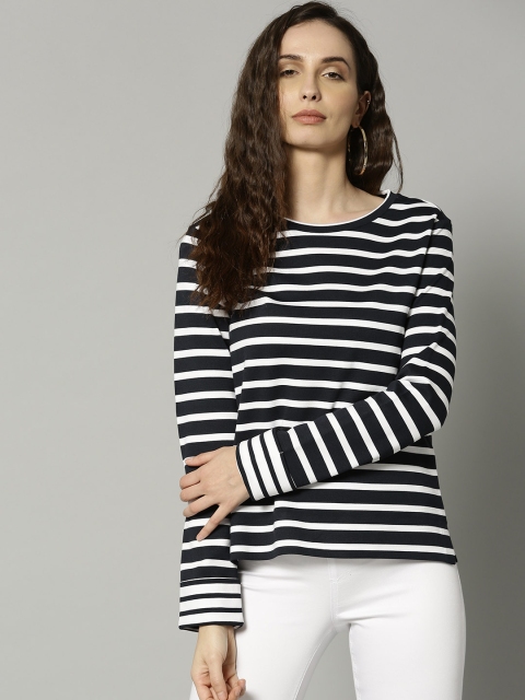 

Marks & Spencer Women Navy Blue Striped Top