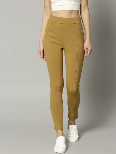 

Marks & Spencer Women Mustard Yellow Solid Treggings