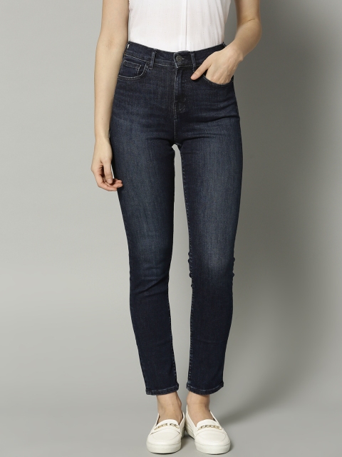 

Marks & Spencer Women Navy Blue Slim Fit Mid-Rise Clean Look Cropped Jeans