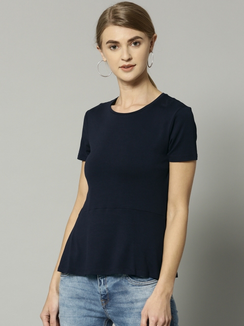 

Marks & Spencer Women Navy Blue Solid A-Line Top