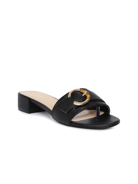 

CERIZ Women Black Solid Open Toe Sandals