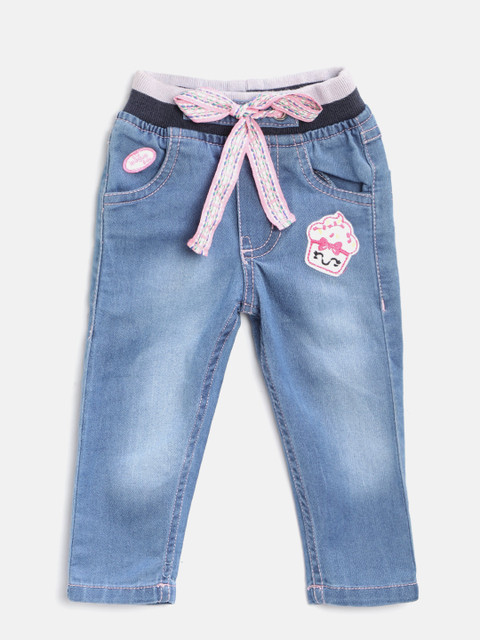 

612 league Girls Blue Regular Fit Mid-Rise Clean Look Stretchable Jeans