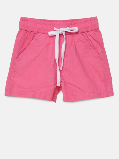 

612 league Girls Pink Solid Regular Fit Shorts