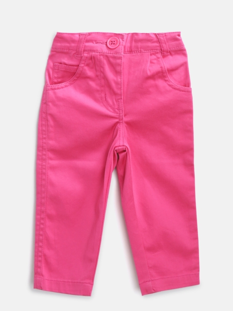 

612 league Girls Pink Regular Fit Solid Trousers