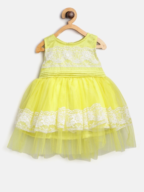 

612 league Girls Yellow Lace Fit & Flare Dress