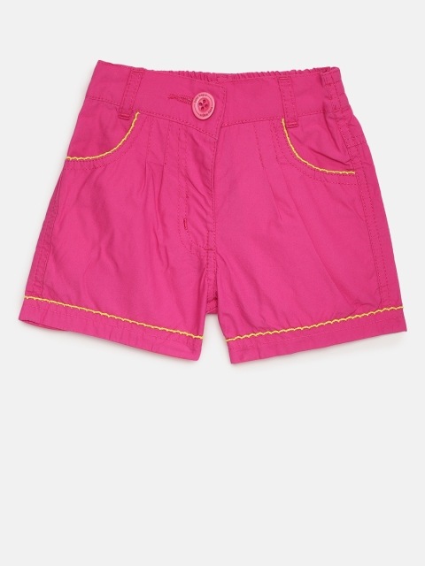 

612 league Girls Pink Solid Regular Fit Shorts