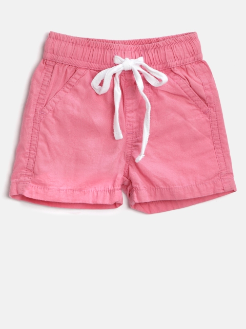 

612 league Girls Pink Solid Regular Fit Shorts