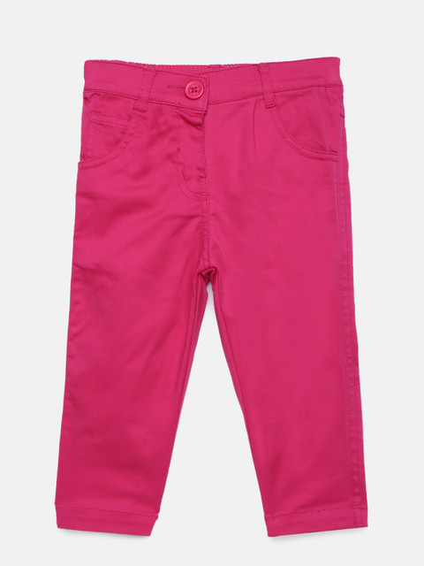 

612 league Girls Pink Regular Fit Solid Regular Trousers