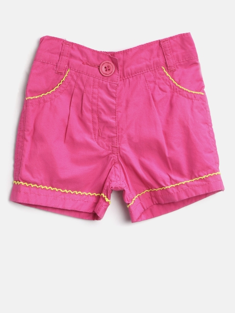 

612 league Girls Pink Solid Regular Fit Shorts