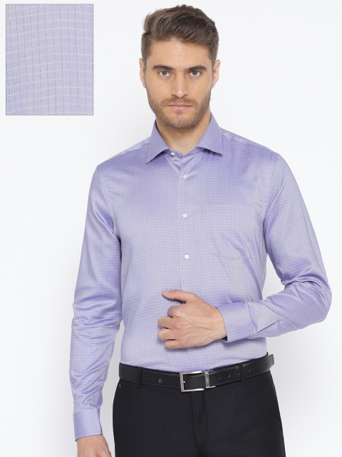 

Blackberrys Men Blue Slim Fit Checked Formal Shirt